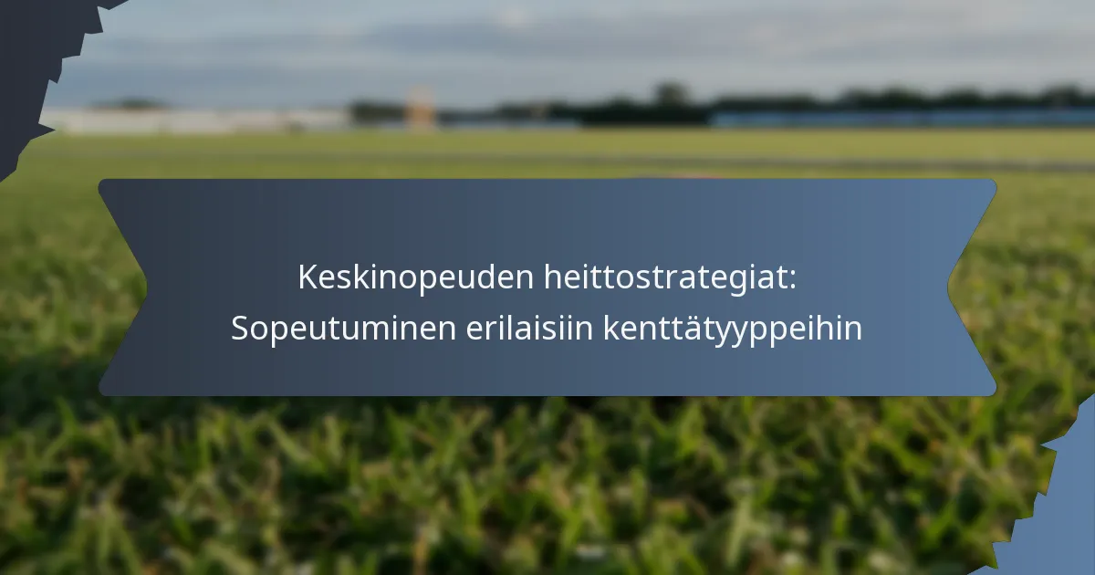 Keskinopeuden heittostrategiat: Sopeutuminen erilaisiin kenttätyyppeihin