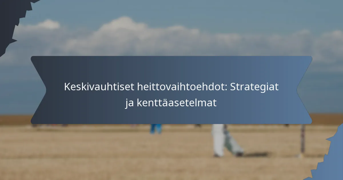 Keskivauhtiset heittovaihtoehdot: Strategiat ja kenttäasetelmat