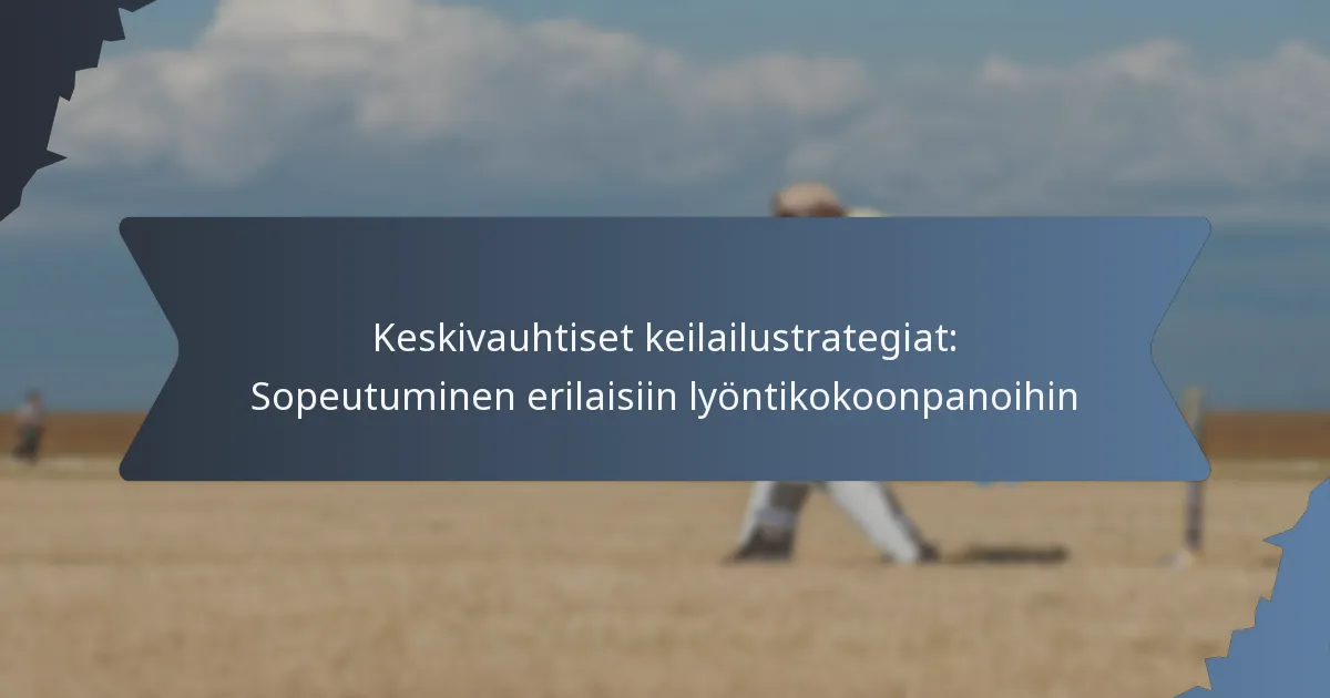 Keskivauhtiset keilailustrategiat: Sopeutuminen erilaisiin lyöntikokoonpanoihin