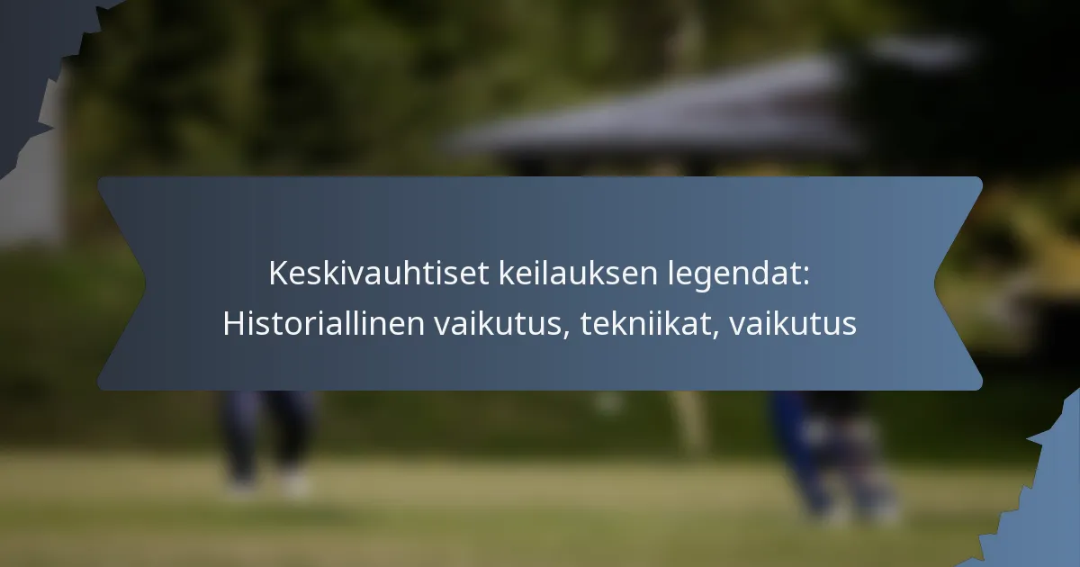 Keskivauhtiset keilauksen legendat: Historiallinen vaikutus, tekniikat, vaikutus