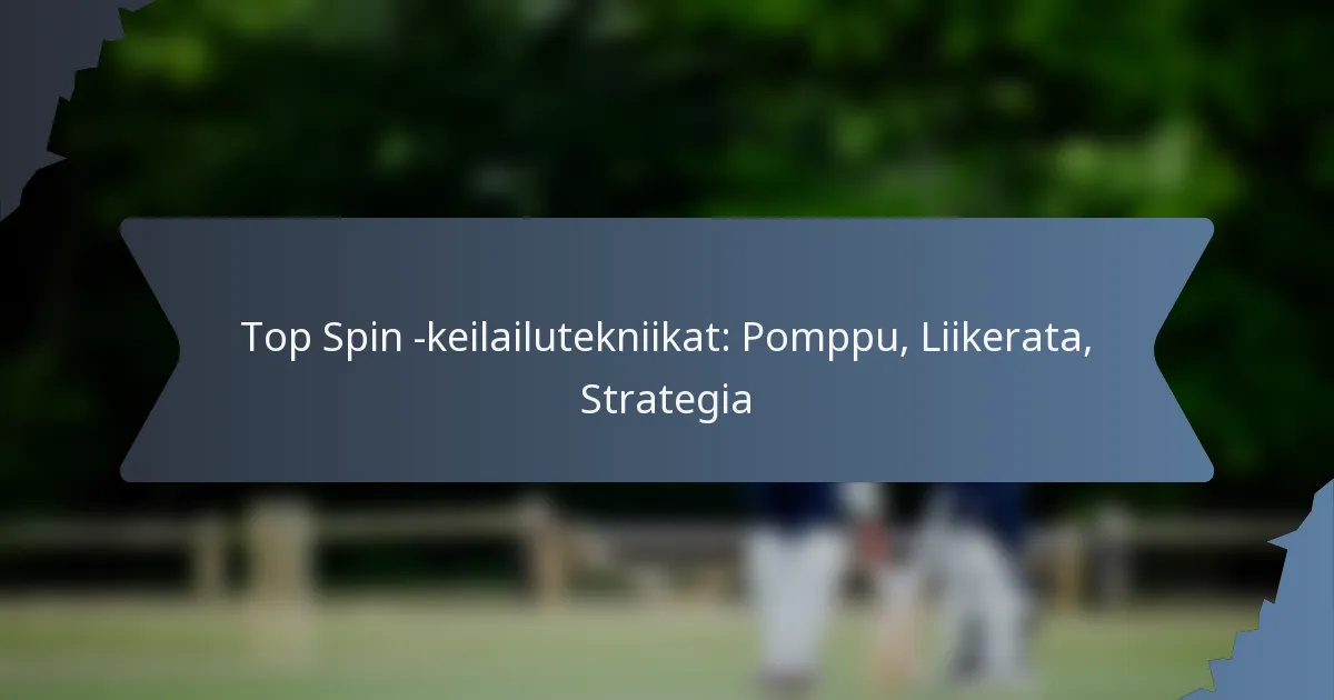 Top Spin -keilailutekniikat: Pomppu, Liikerata, Strategia