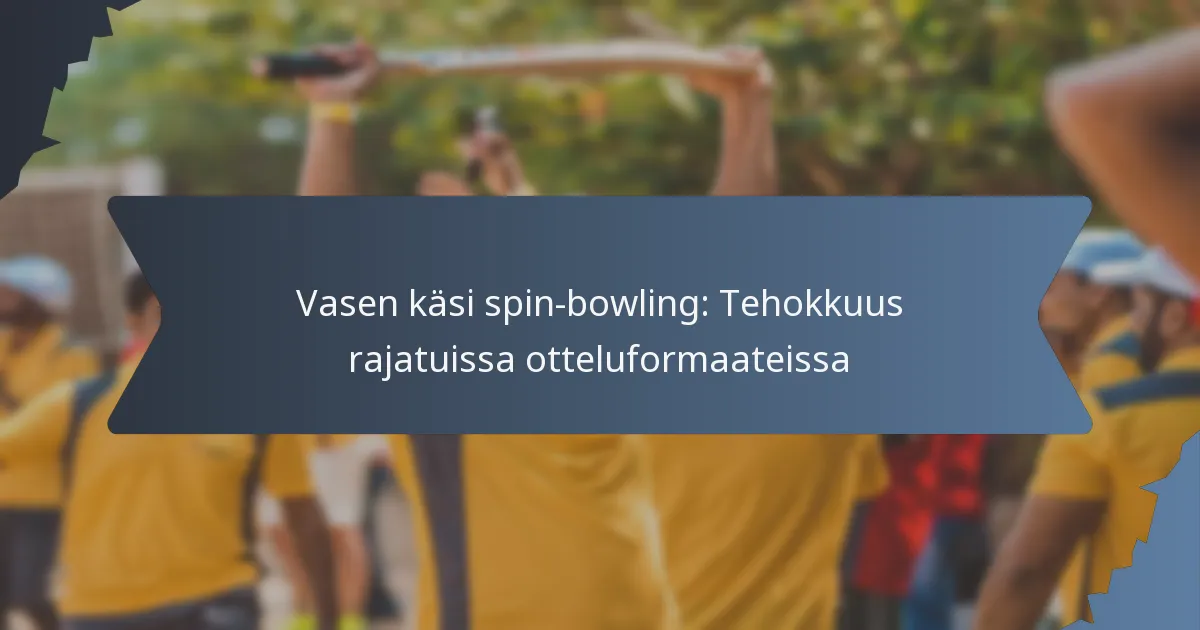 Vasen käsi spin-bowling: Tehokkuus rajatuissa otteluformaateissa
